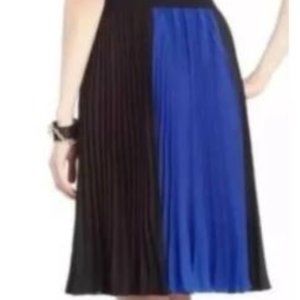 BCBG Blue and Black Pleated Skirt